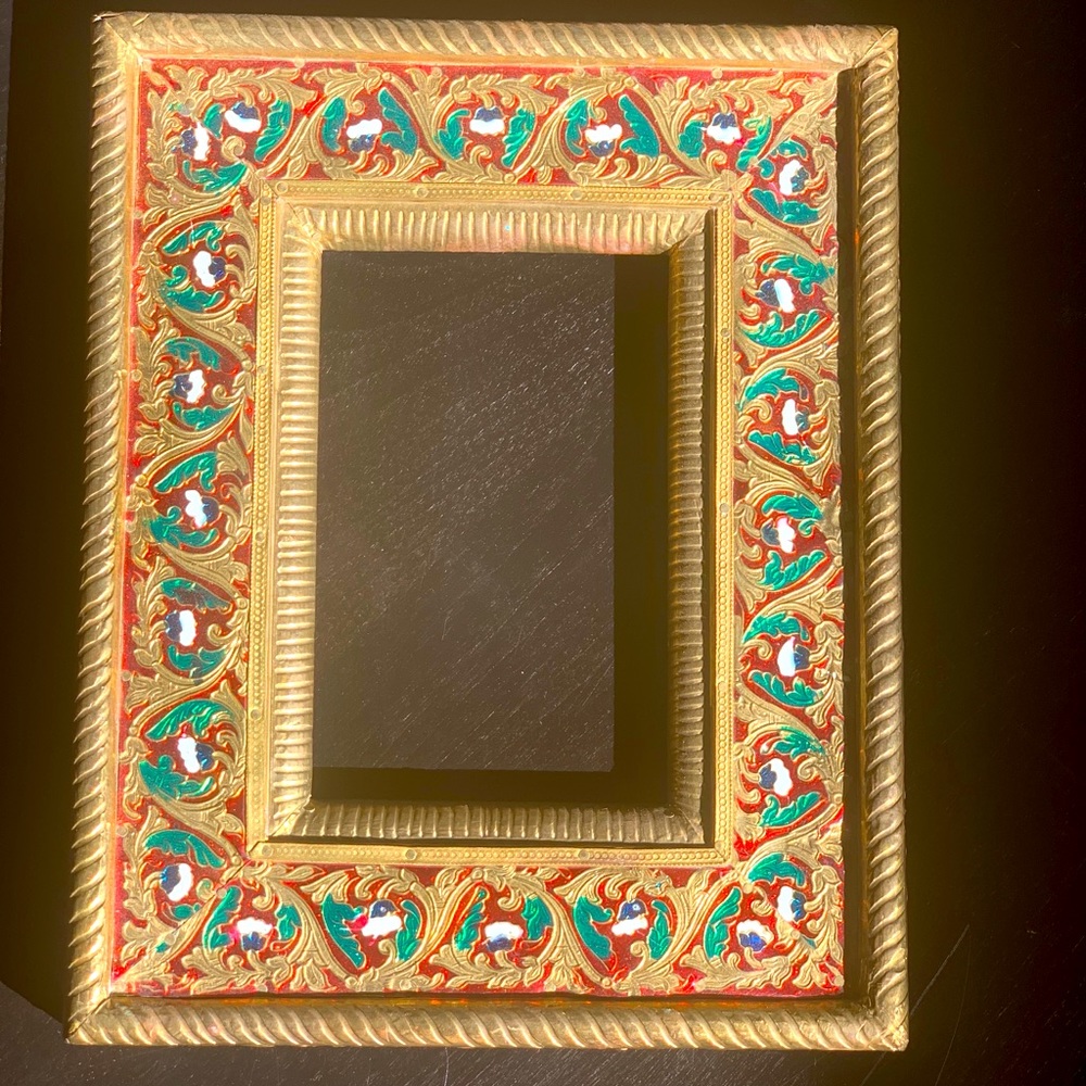 Metal carved golden picture frame